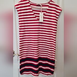 Vineyard Vines Women's Performance UPF 50+ Striped Dress Lighthouse Red